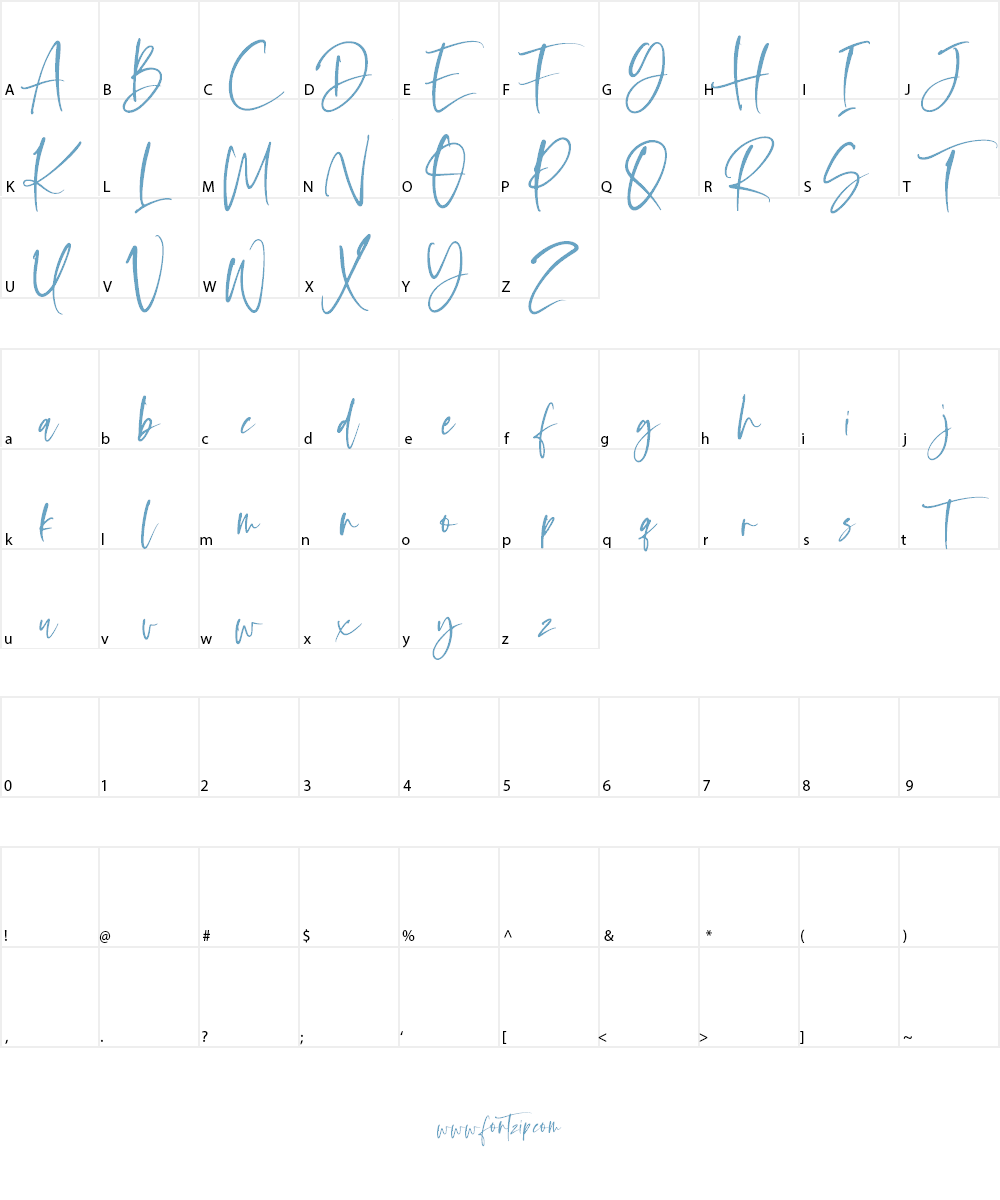 Oliver Notes Font Character